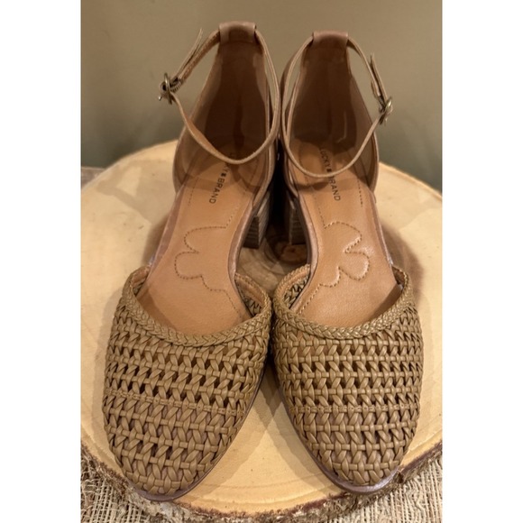 Lucky Brand Mysilla Brown woven Mary‎ Jane Block Heel Ankle Strap Sz-8.5 - Picture 6 of 9